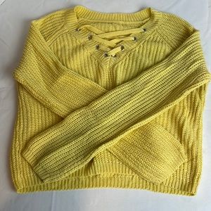 Bright/Pastel Yellow Cropped Sweater
